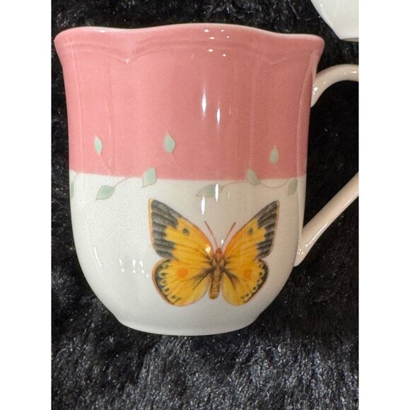 Lenox Butterfly Ceramic Mugs With Pink & White Finish - Picture 7 of 10